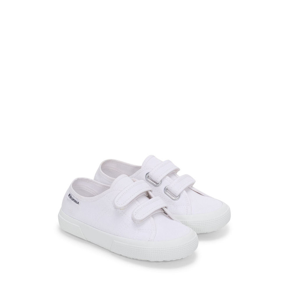 Weiße Kinder-Sneaker mit Obermaterial aus Baumwolle 02