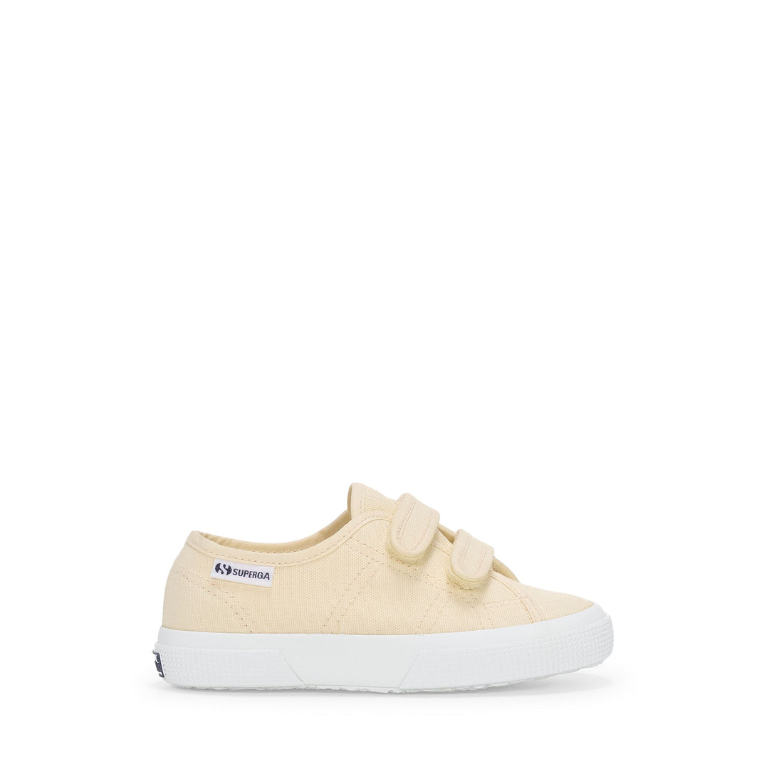 Beige Kinder-Sneaker mit Obermaterial aus Baumwolle 01