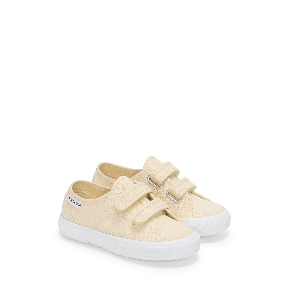 Beige Kinder-Sneaker mit Obermaterial aus Baumwolle 02