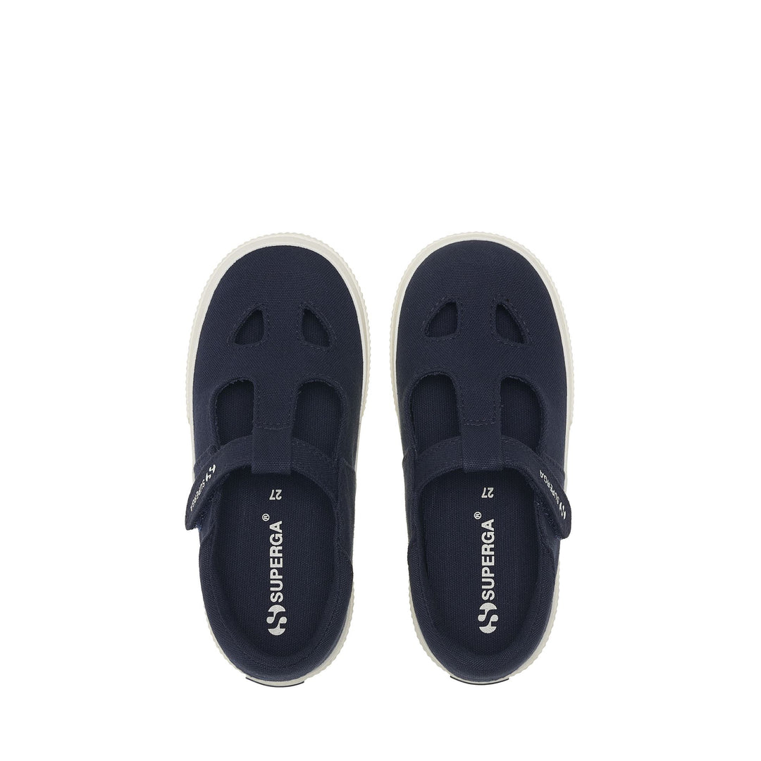 Blaue Sandalen für Kinder mit Obermaterial aus Baumwolle main