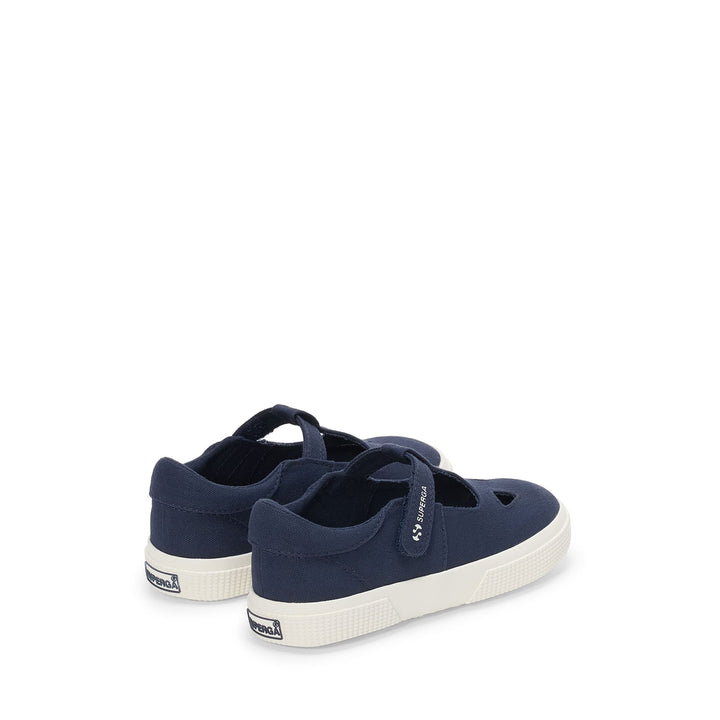 Blaue Sandalen für Kinder mit Obermaterial aus Baumwolle 3