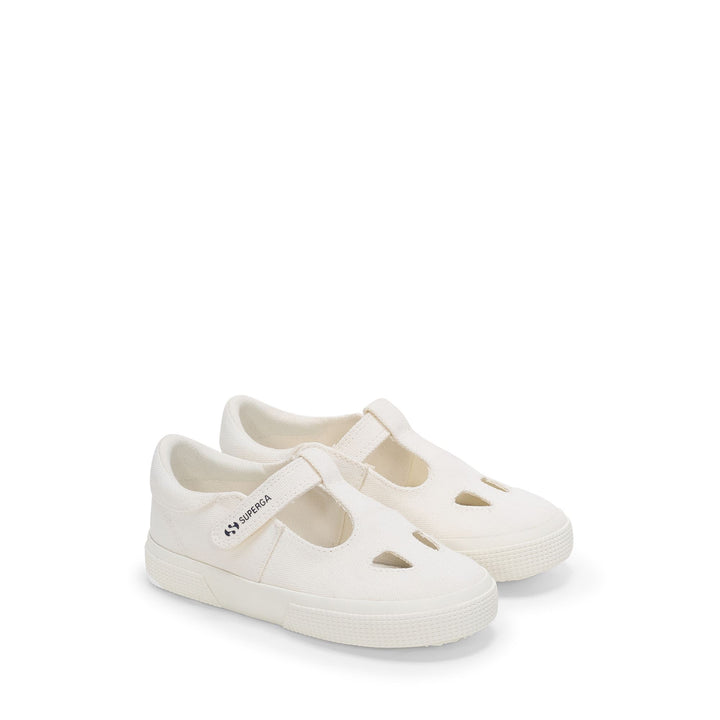 Weiße Sandalen für Kinder mit Obermaterial aus Baumwolle 2