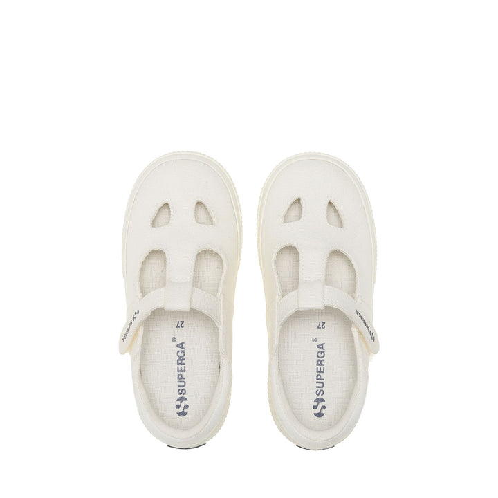 Weiße Sandalen für Kinder mit Obermaterial aus Baumwolle 4