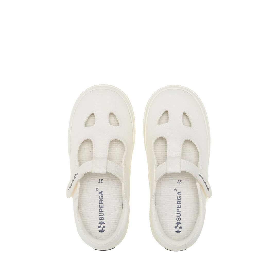 Weiße Sandalen für Kinder mit Obermaterial aus Baumwolle main