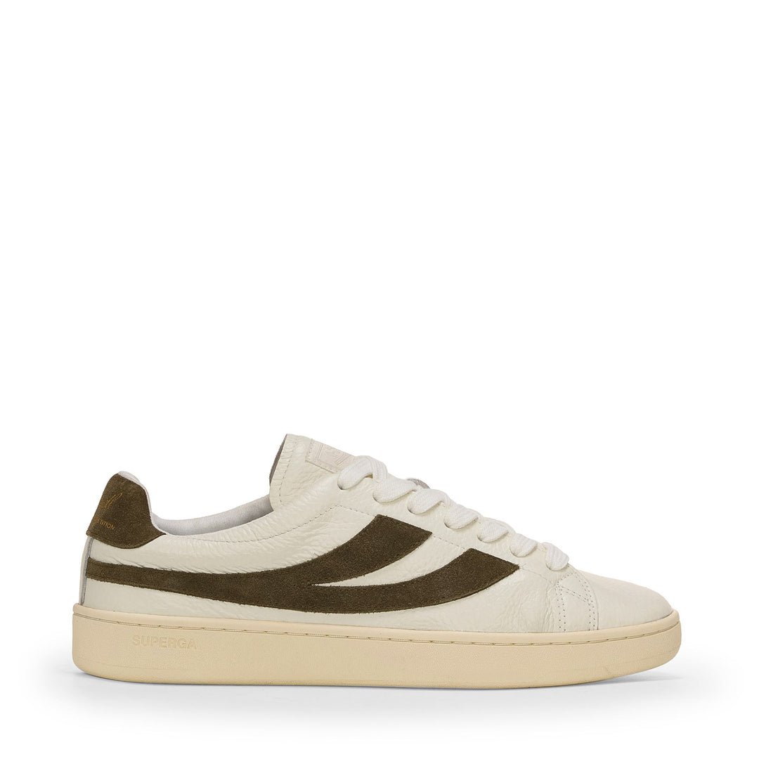 Unisex White Low Cut Sneakers with Leather Upper 01