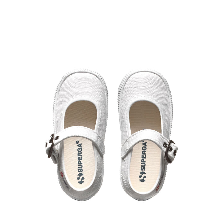 Weiße Ballerina-Sneakers für Mädchen mit Obermaterial aus Baumwolle 4