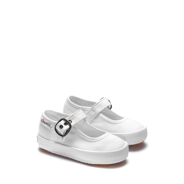 Weiße Ballerina-Sneakers für Mädchen mit Obermaterial aus Baumwolle 2