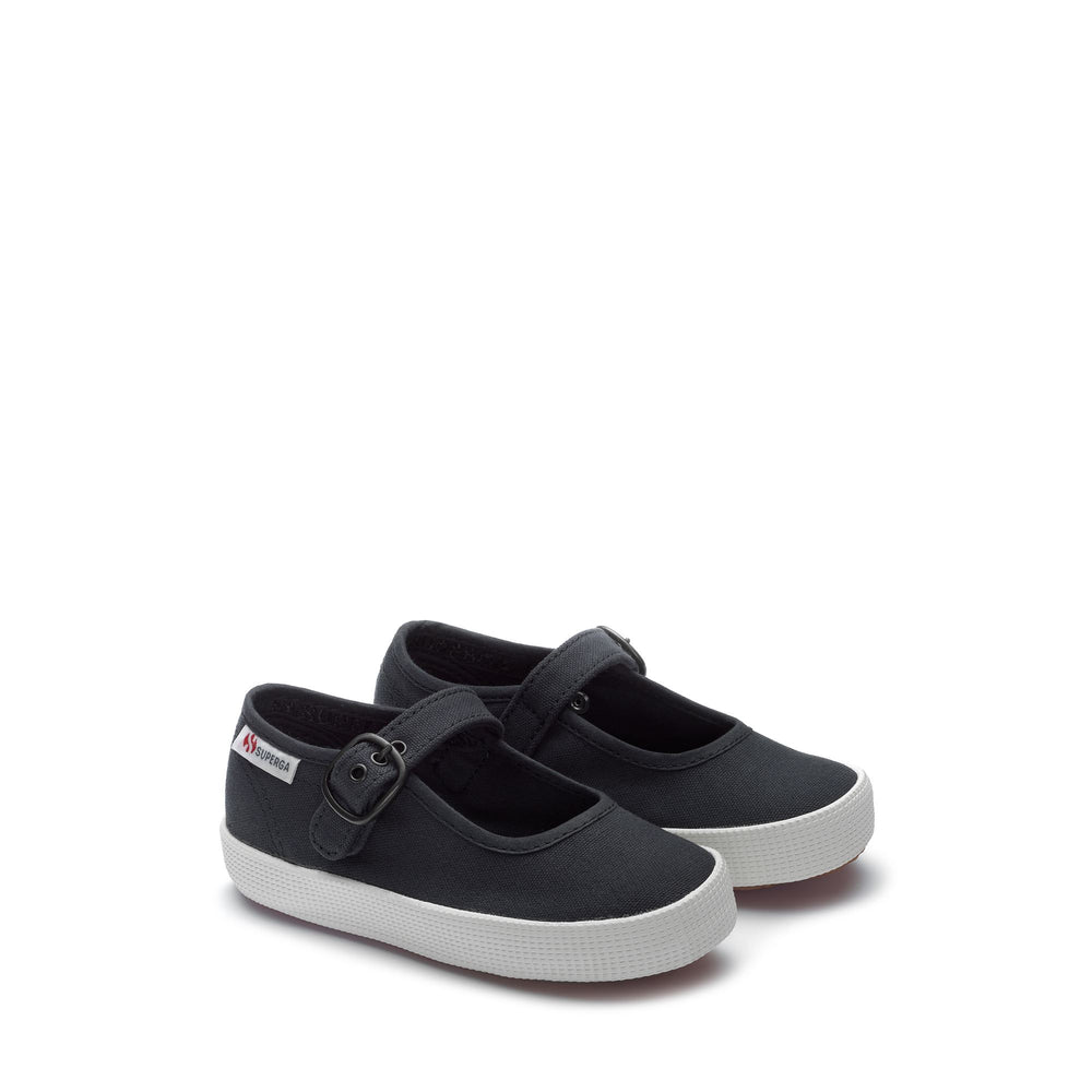 Mädchenballerina in Blaugrau mit Obermaterial aus Baumwolle 02