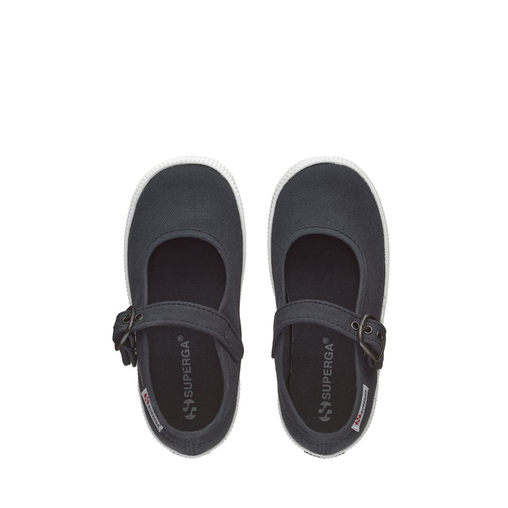 Mädchenballerina in Blaugrau mit Obermaterial aus Baumwolle 4