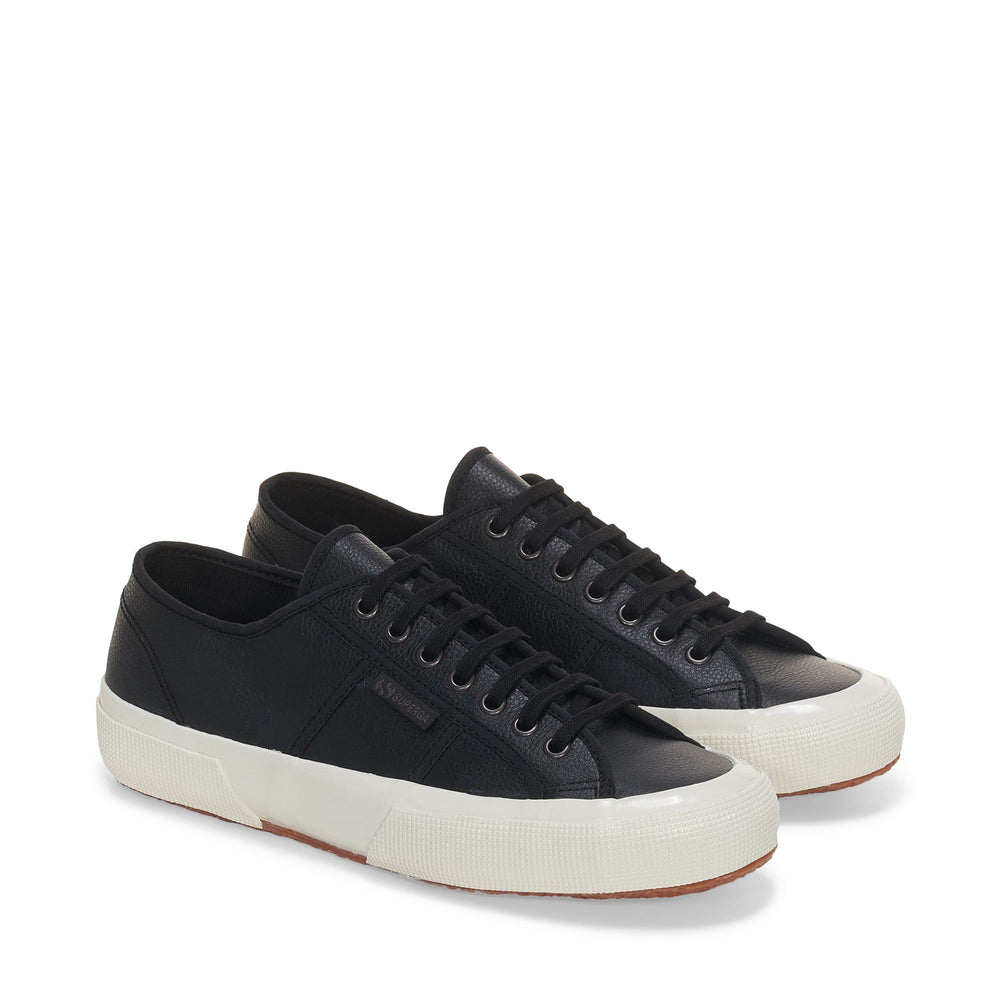 Schwarze Low-Cut-Sneakers mit Obermaterial aus Leder 02