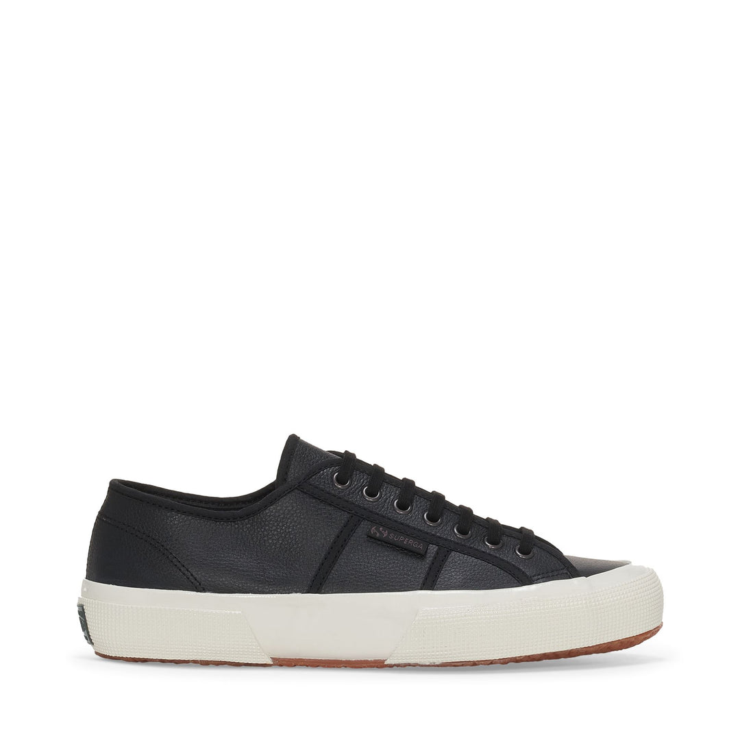 Schwarze Low-Cut-Sneakers mit Obermaterial aus Leder 01