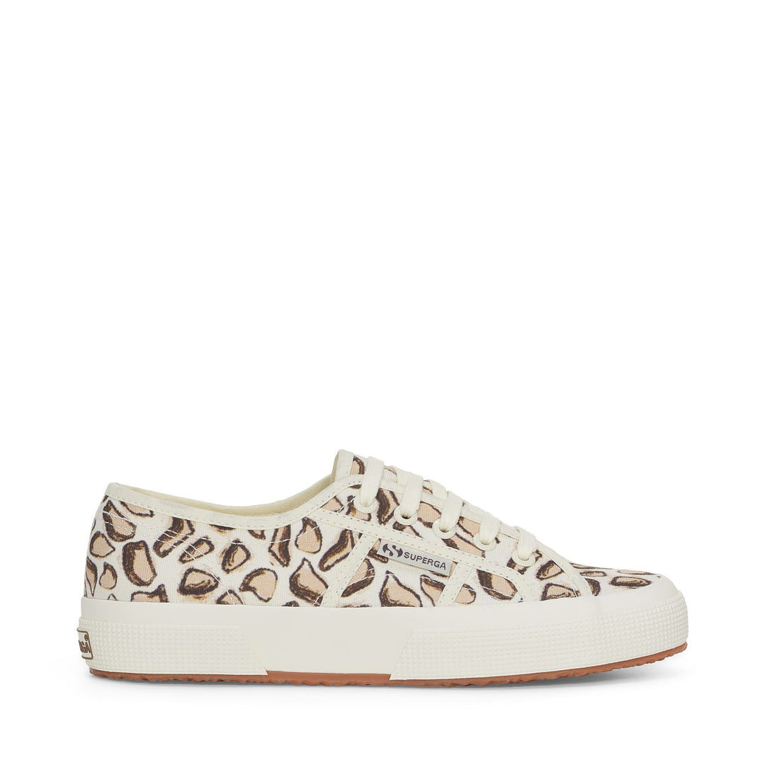 Beige Unisex Low Cut Sneakers mit Obermaterial aus Baumwolle 01