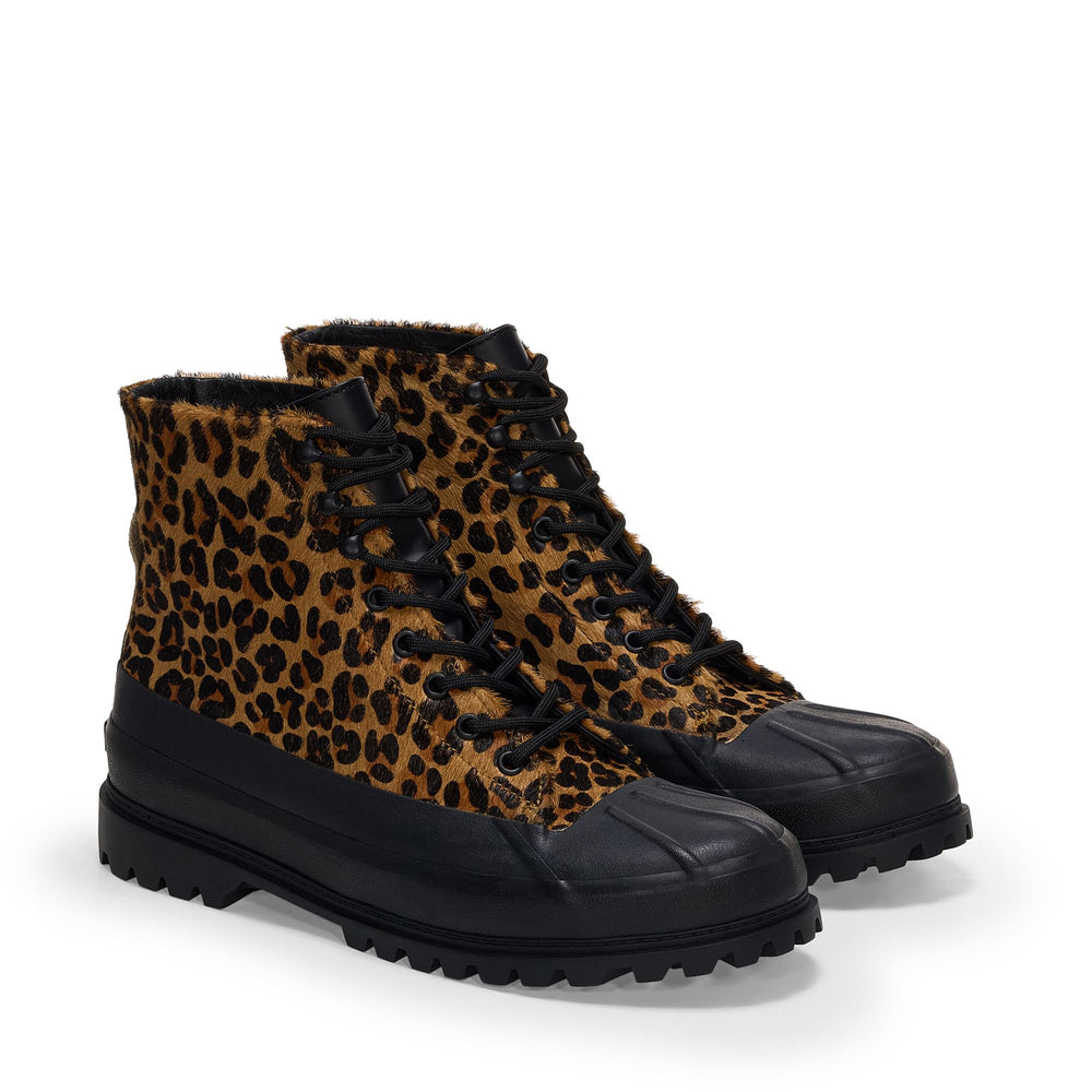 Unisex-Stiefeletten mit Leopardenmuster und Obermaterial aus Kalbshaar 02