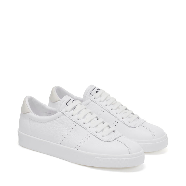 Unisex Full White Low Cut Sneakers with Leather Upper 2
