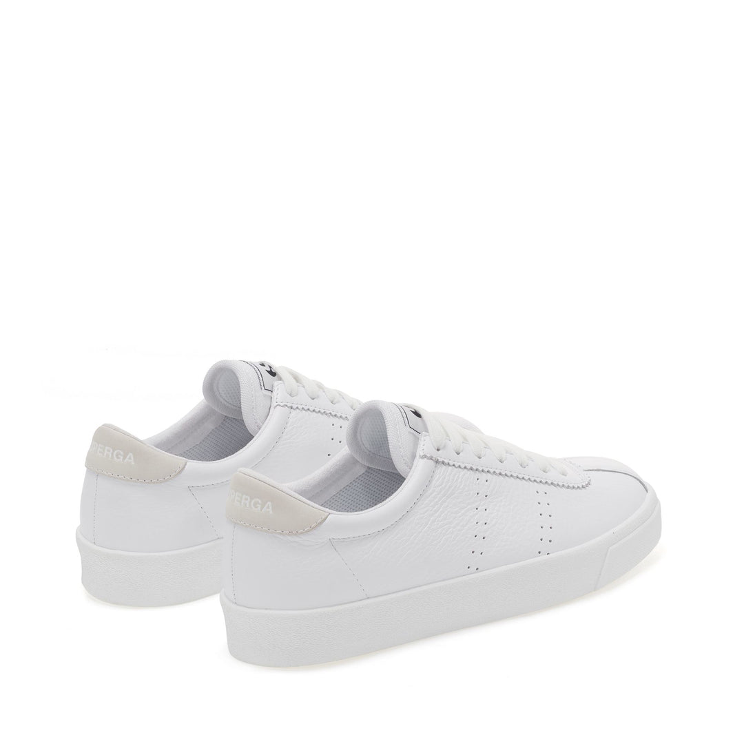 Unisex Full White Low Cut Sneakers with Leather Upper main