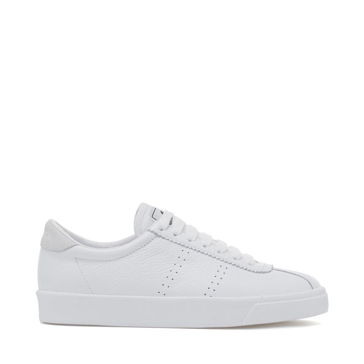 Unisex Full White Low Cut Sneakers with Leather Upper 1