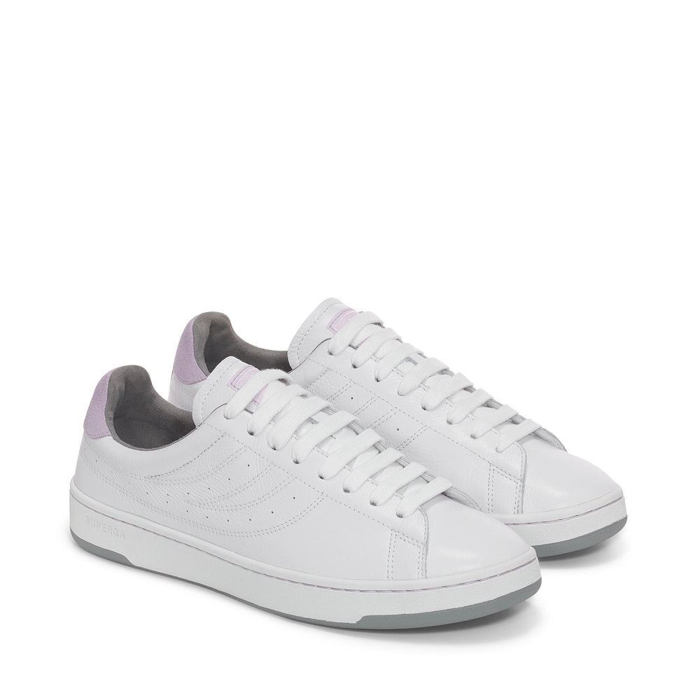Weiße Unisex Low Cut Sneakers mit Obermaterial aus Leder 02