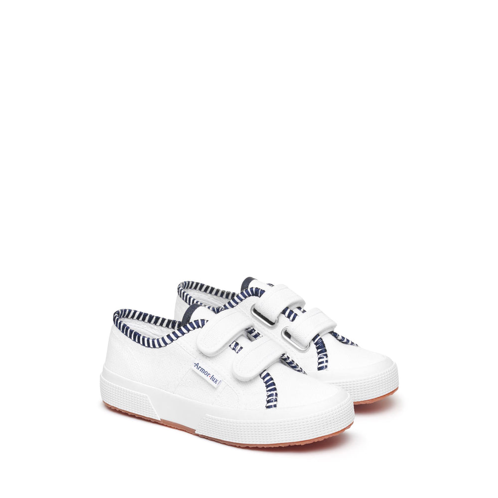 Weiße Kinder-Sneaker mit Obermaterial aus Baumwolle 02