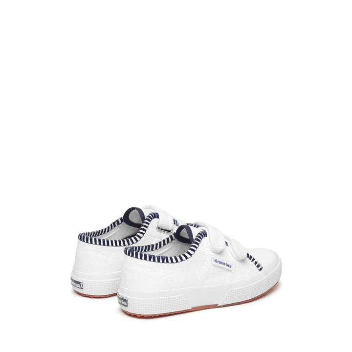 Weiße Kinder-Sneaker mit Obermaterial aus Baumwolle 3