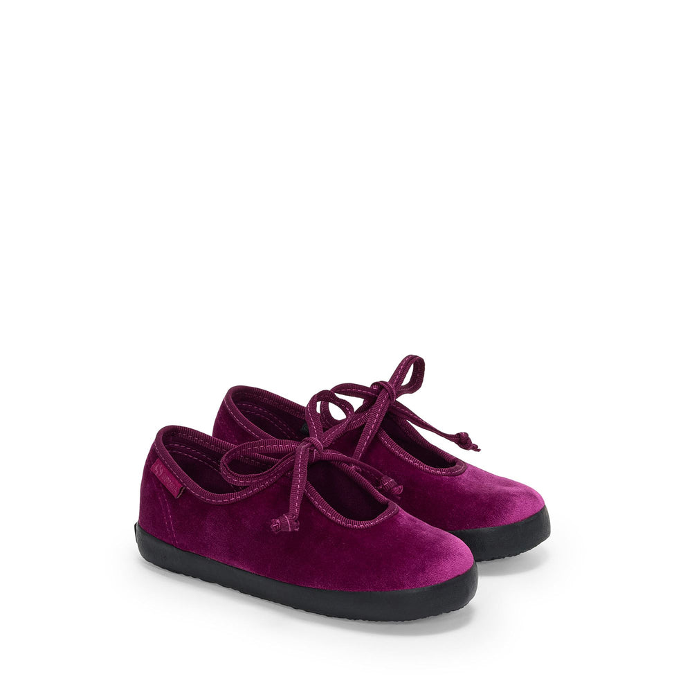 Mädchenballerina in Fuchsie mit Obermaterial aus Samt 02