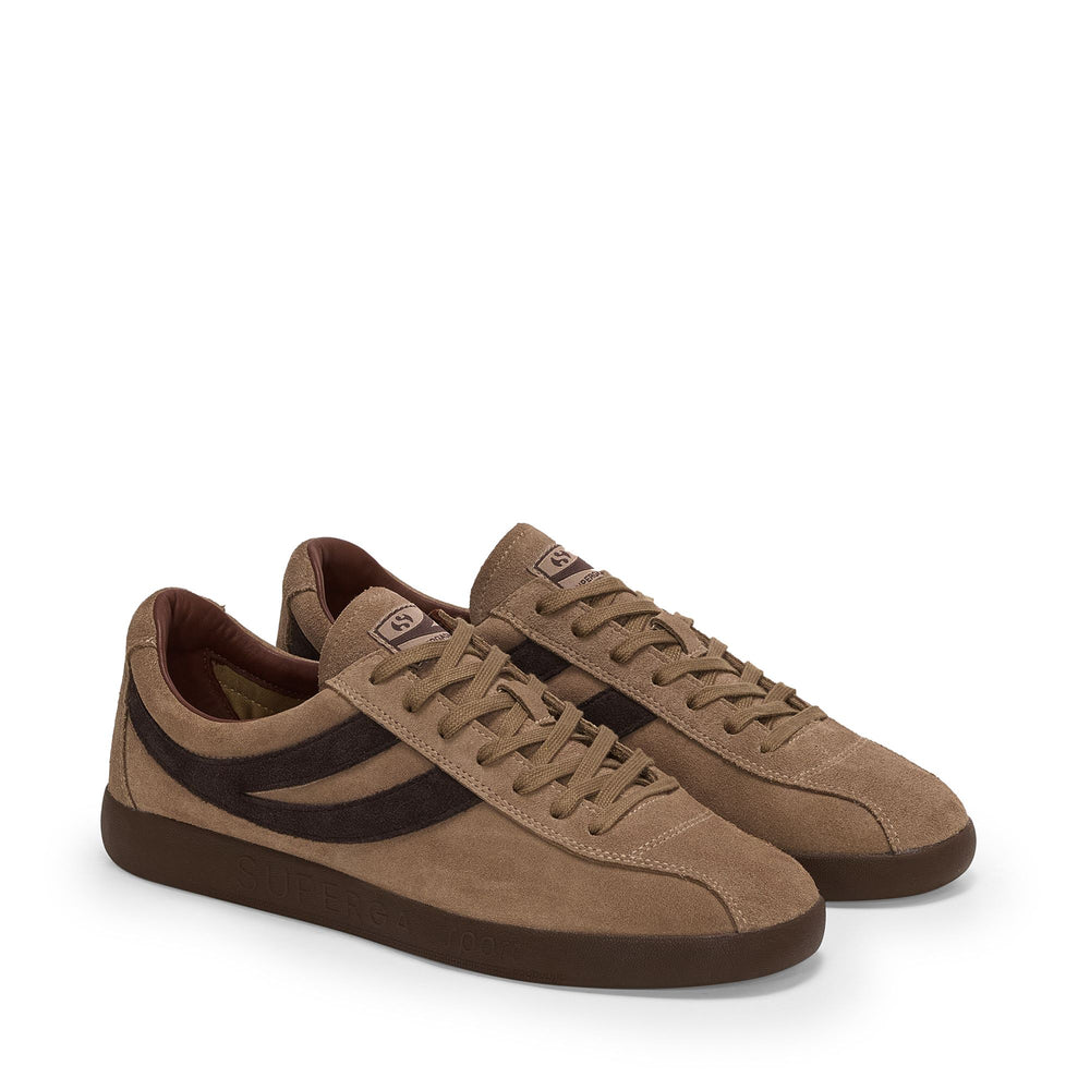 Unisex Brown Low Cut Sneakers with Suede Upper 02
