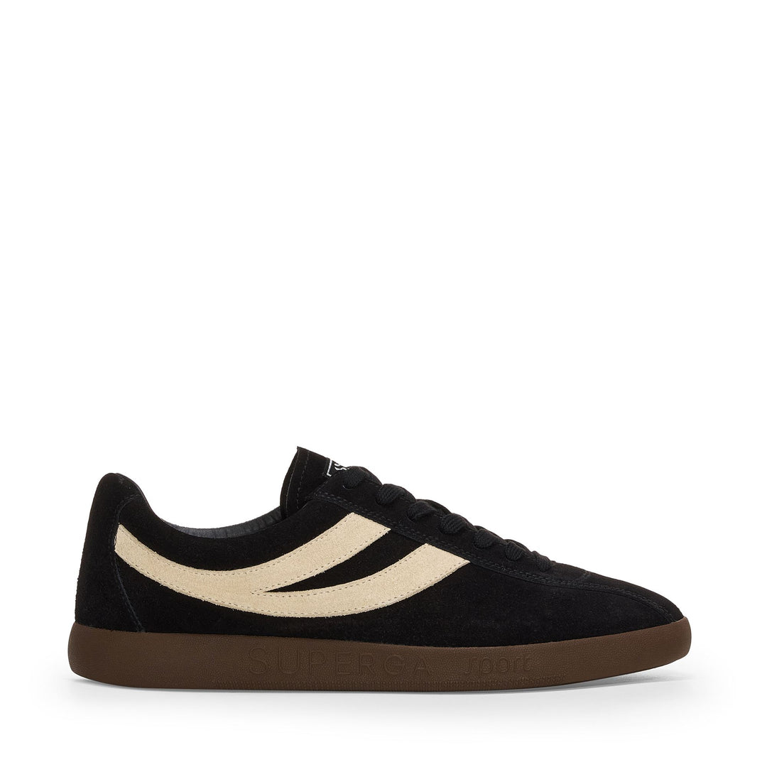 Unisex Black Low Cut Sneakers with Suede Upper 01