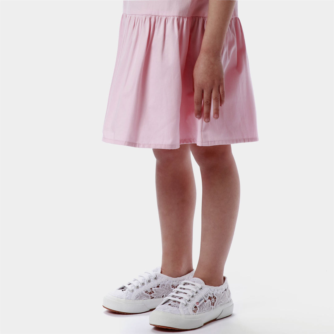 Weiße Mädchen-Sneaker mit Obermaterial aus Makramee-Spitze main