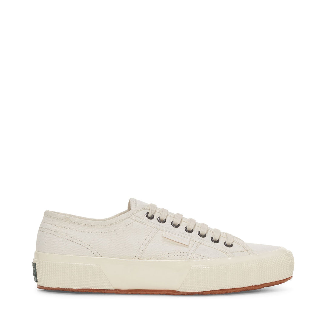 Beige Unisex Low Cut Sneakers mit Obermaterial aus Baumwolle 01
