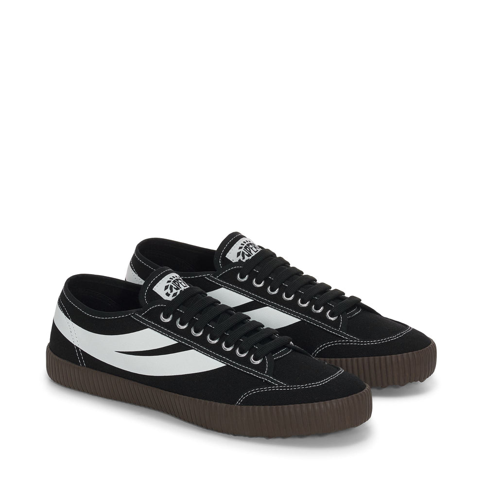 Schwarze Low Cut-Sneakers mit Obermaterial aus Baumwolle 02