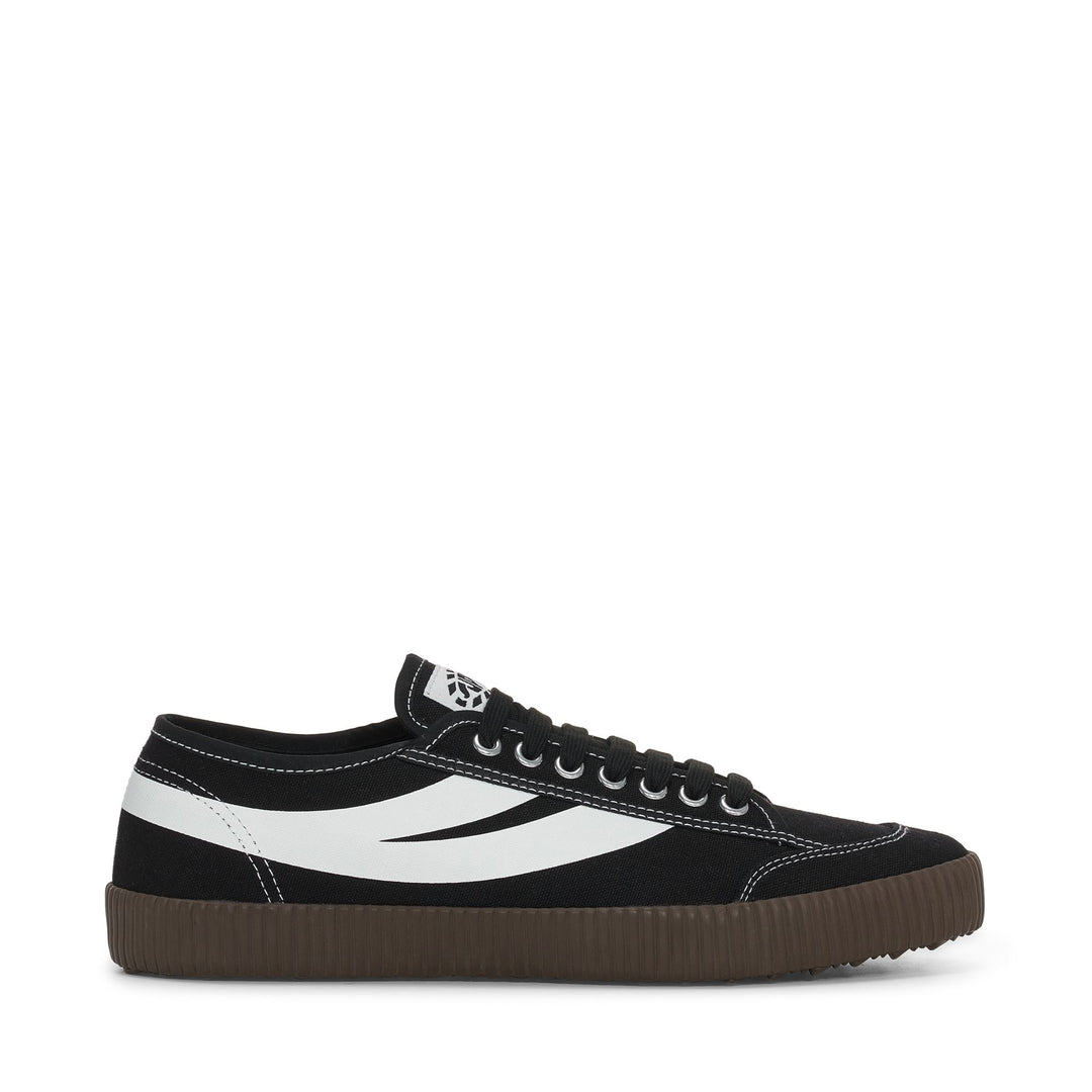 Schwarze Low Cut-Sneakers mit Obermaterial aus Baumwolle 01
