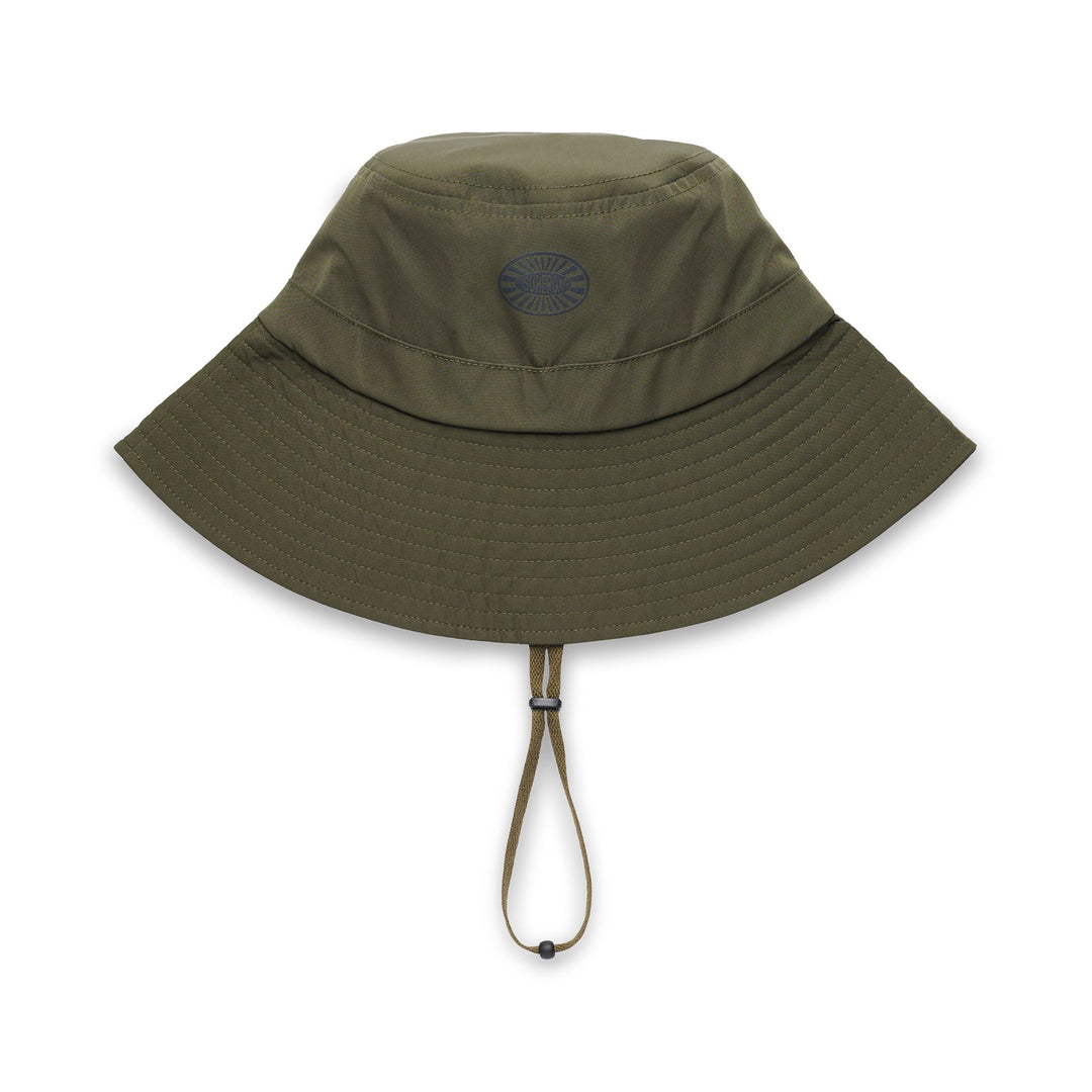 Grüner Unisex-Bucket-Hut mit verstellbarem Kinnriemen 01