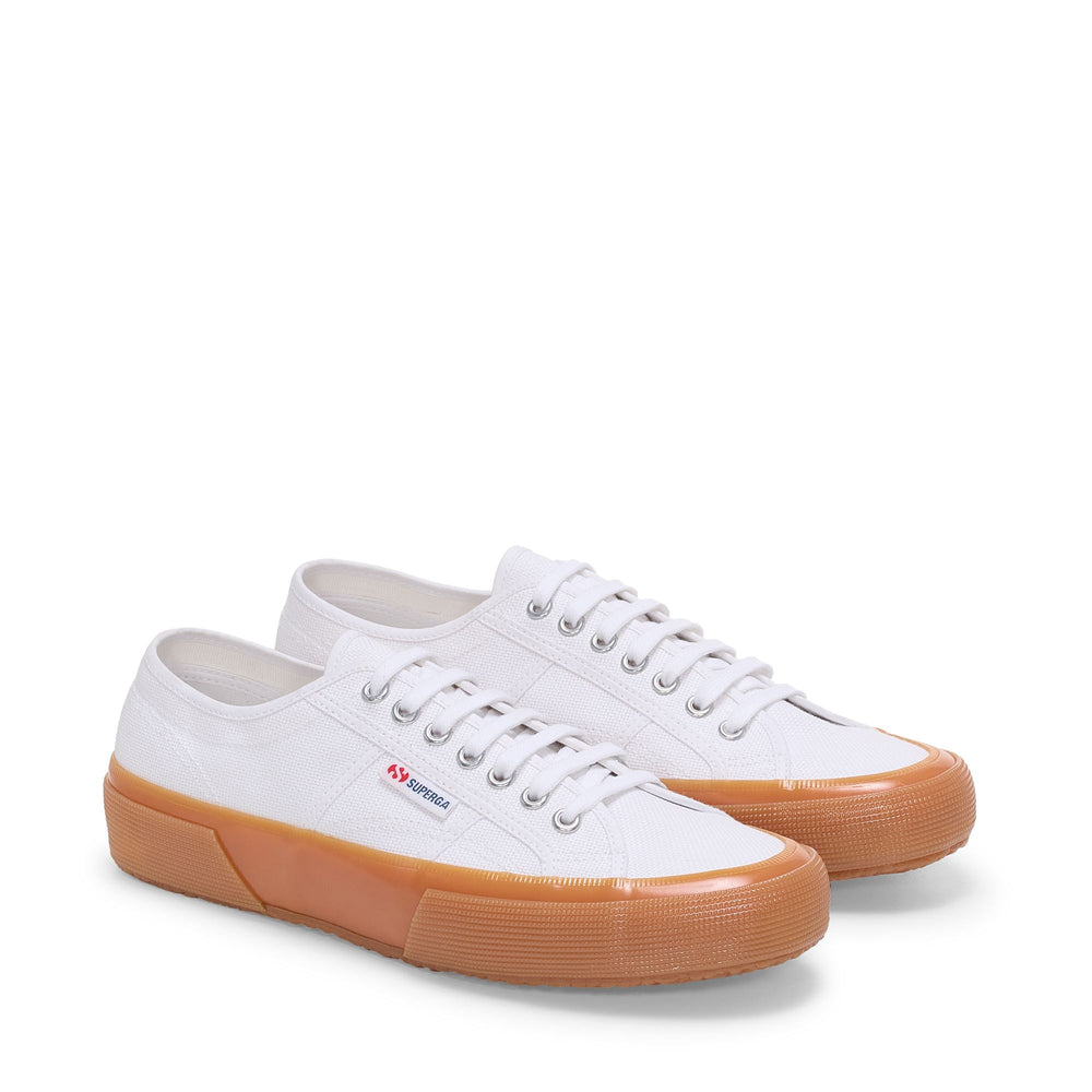 Weiße Low Cut-Sneakers mit Baumwollobermaterial 02