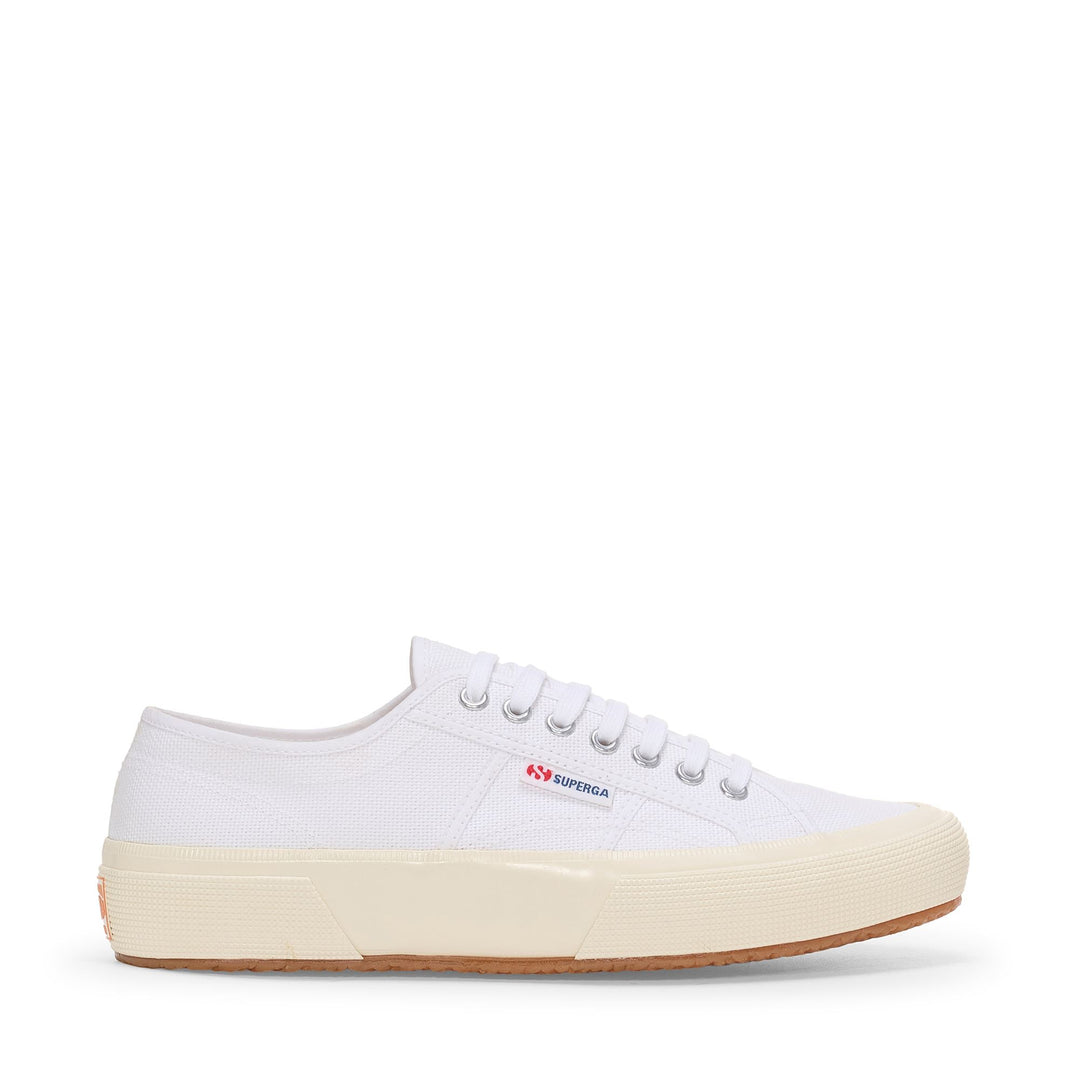 Weiße Low Cut-Sneakers mit Baumwollobermaterial 01