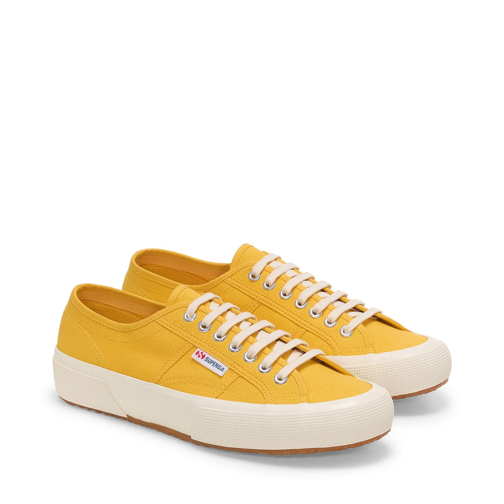 Gelbe Low Cut-Sneakers für Unisex mit Obermaterial aus Baumwolle 02