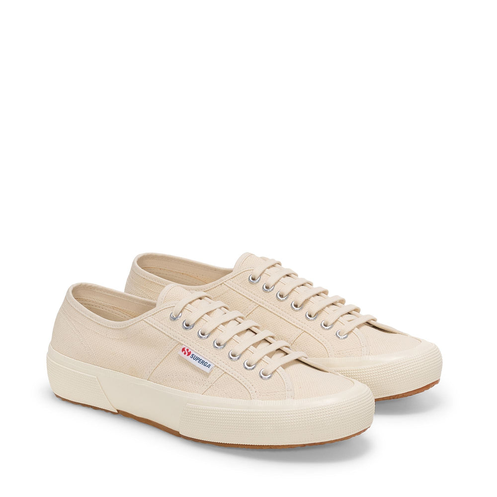 Beige Unisex Low Cut Sneakers mit Obermaterial aus Baumwolle 02